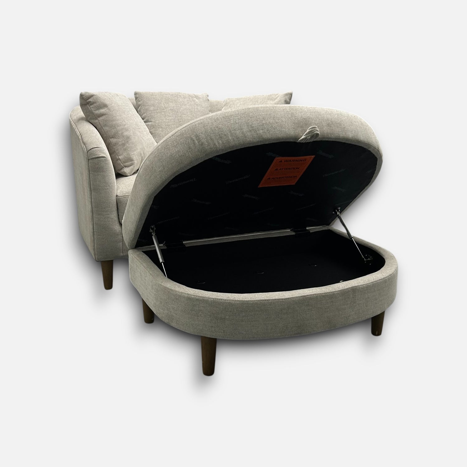 Thomasville Dillard Chair with Storage Ottoman